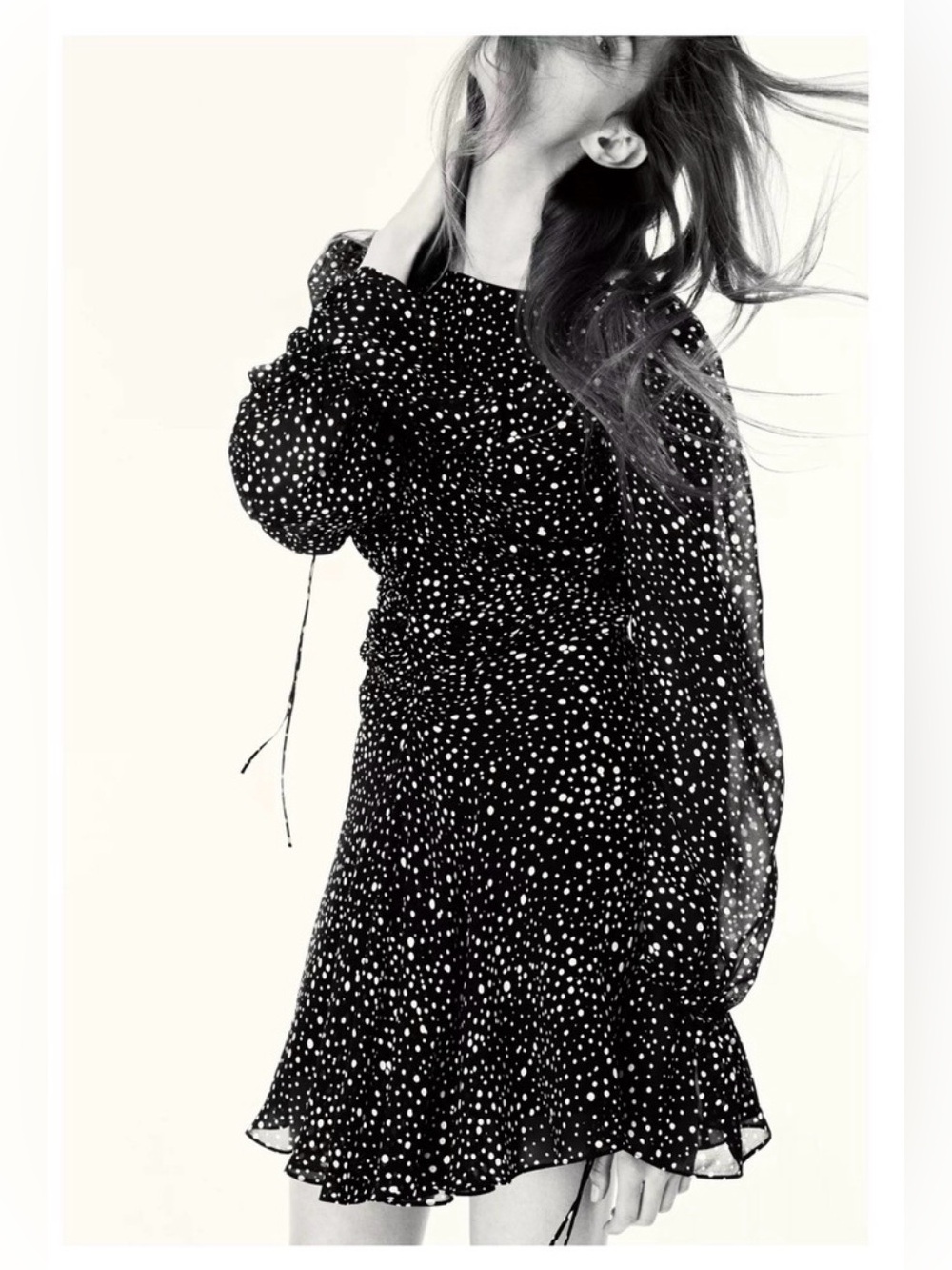Zara Black Dress with White Dots